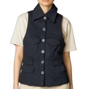 Bebe Black Denim Vest- Missing Belt Women's Size M